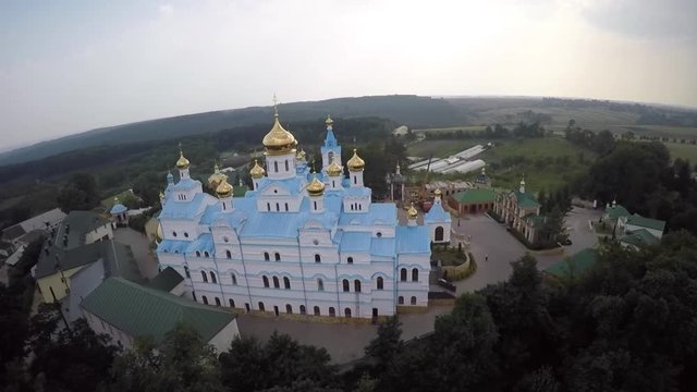St Dukhovskoi Pochayiv Monastery from bird's eye view