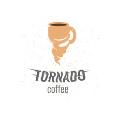 Tornado coffee logo template. Cup logo.