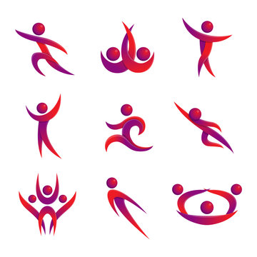 Abstract people silhouette icon
