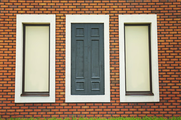 Modern window on facade of building