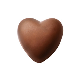Chocolate heart on a white background