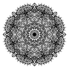 Outline Mandala for coloring book.