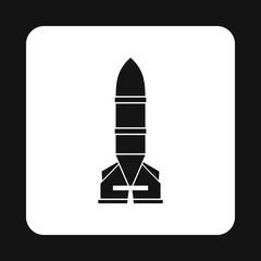 Rocket bomb icon in simple style on a white background vector illustration