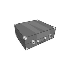 Fototapeta premium Diplomat icon in black monochrome style isolated on white background. Bag symbol vector illustration