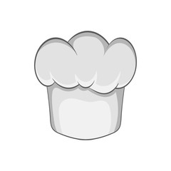 Hat chef icon in black monochrome style isolated on white background. Headdress symbol vector illustration