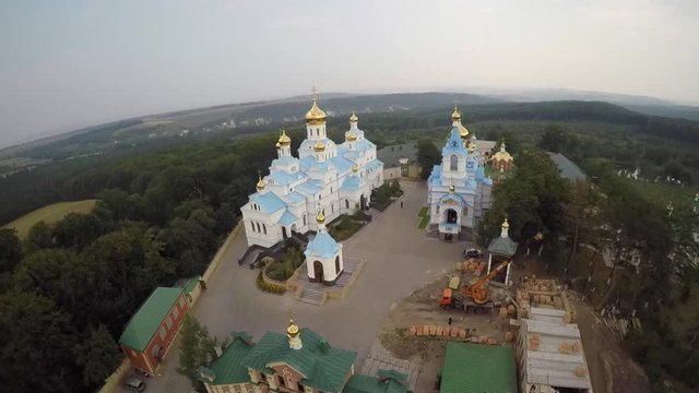 Bird's eye view of St Dukhovskoi Pochayiv Monastery