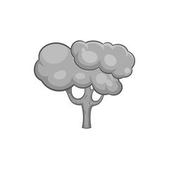 Tree icon in black monochrome style isolated on white background. Plants and nature symbol vector illustration