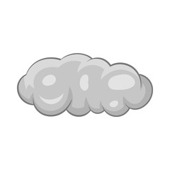 Cloud icon in black monochrome style isolated on white background. Sky symbol vector illustration
