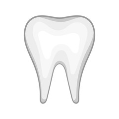 Tooth icon in black monochrome style isolated on white background. Dentistry symbol vector illustration