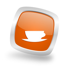espresso square orange glossy chrome silver metallic web icon