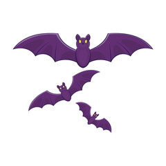 Halloween bats icon in cartoon style isolated on white background vector illustration