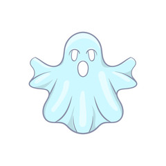 Halloween ghost icon in cartoon style isolated on white background vector illustration
