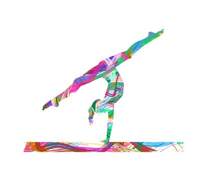 illustration of a young athlete who practices gymnastics