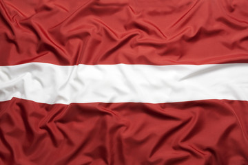 Textile flag of Latvia
