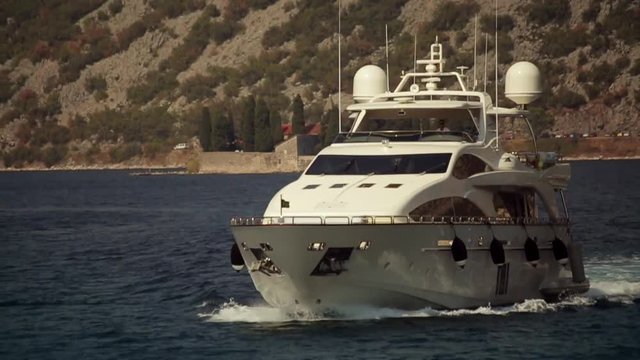 Yacht in the Boka bay, Montenegro, September 3 2016