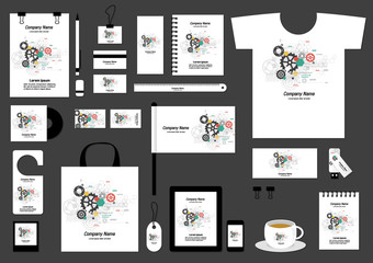 Corporate flat identity mock-up template for your design. Vector illustration