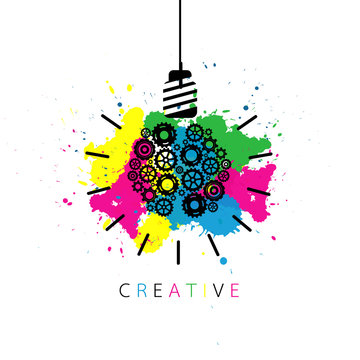 Creative light bulb Idea concept background design