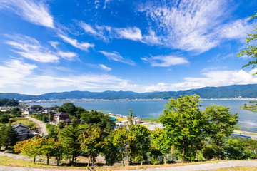 Fototapeta na wymiar 長野県　諏訪湖　全景