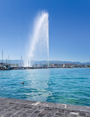 Naklejka na ściany i meble The ever spouting fountain, the icon of Geneva