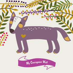 Illustration of cute Wolf