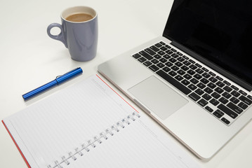 Flat lay Office Desk Concept. 