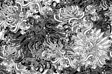 flowers seamless pattern,monochrome endless background