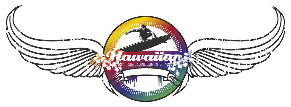 hawaiian surf shield with wings