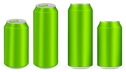 green aluminium soft drink cans vector