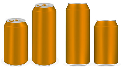 brown aluminium soft drink cans vector