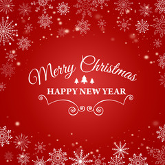 E-card for Happy New Year and Merry Christmas. Vector illustration.