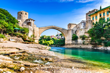 Fototapeta na wymiar Mostar, Bosnia and Herzegovina - Stari Most, Old Bridge
