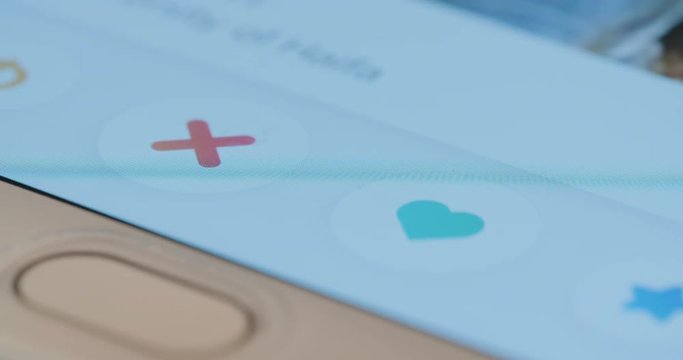 Online dating app on a smartphone