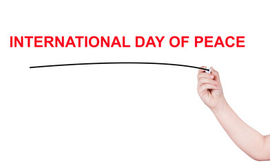 International Peace Day word write on white background