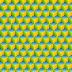 Colorful geometric cubes abstract pattern