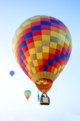 hot air balloon is flying