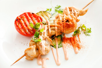 kebab with vegetables