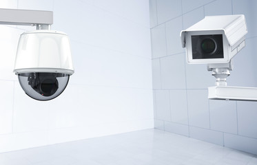 cctv camera or security camera on indoor background