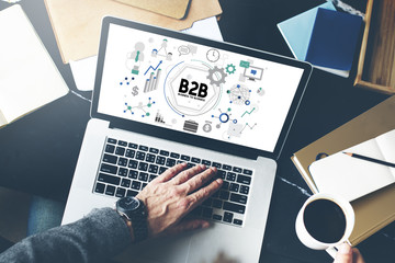 B2B Business to Business Corporate Connection Partnership Concep
