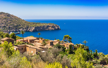 Obraz premium Old mediterranean village at the coast of Majorca Spain