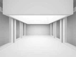 White Empty Room With Light. Architecture Background