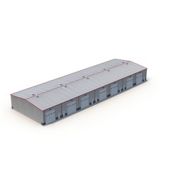 Hangar Building Isolated on white 3D Illustration