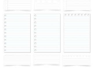 Collection of various white note papers, ready for your message.
