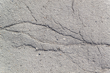 Texture of the old road with cracks
