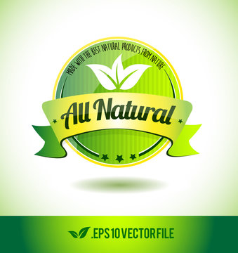 All natural badge label seal text tag word