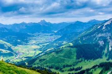 Beautiful landscape of Alps in Germany - Hiking in the mountains