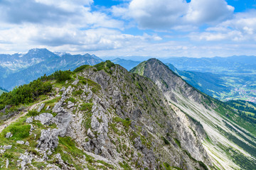 Beautiful landscape of Alps in Germany - Hiking in the mountains