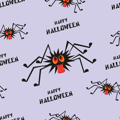 Halloween seamless pattern  with the image of the perky spider