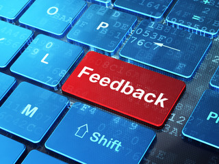 Fototapeta premium Business concept: Feedback on computer keyboard background