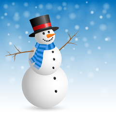 Christmas Greeting Card with snowman.