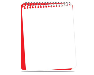 Blank one face white paper notebook vertical